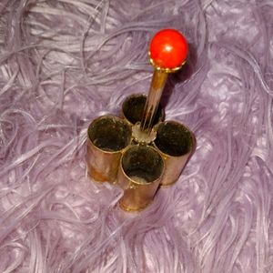 Antique Vanity Lipstick Holder Orange Bead Ornate